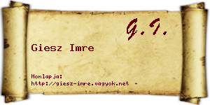 Giesz Imre névjegykártya