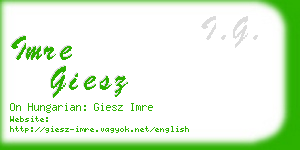 imre giesz business card